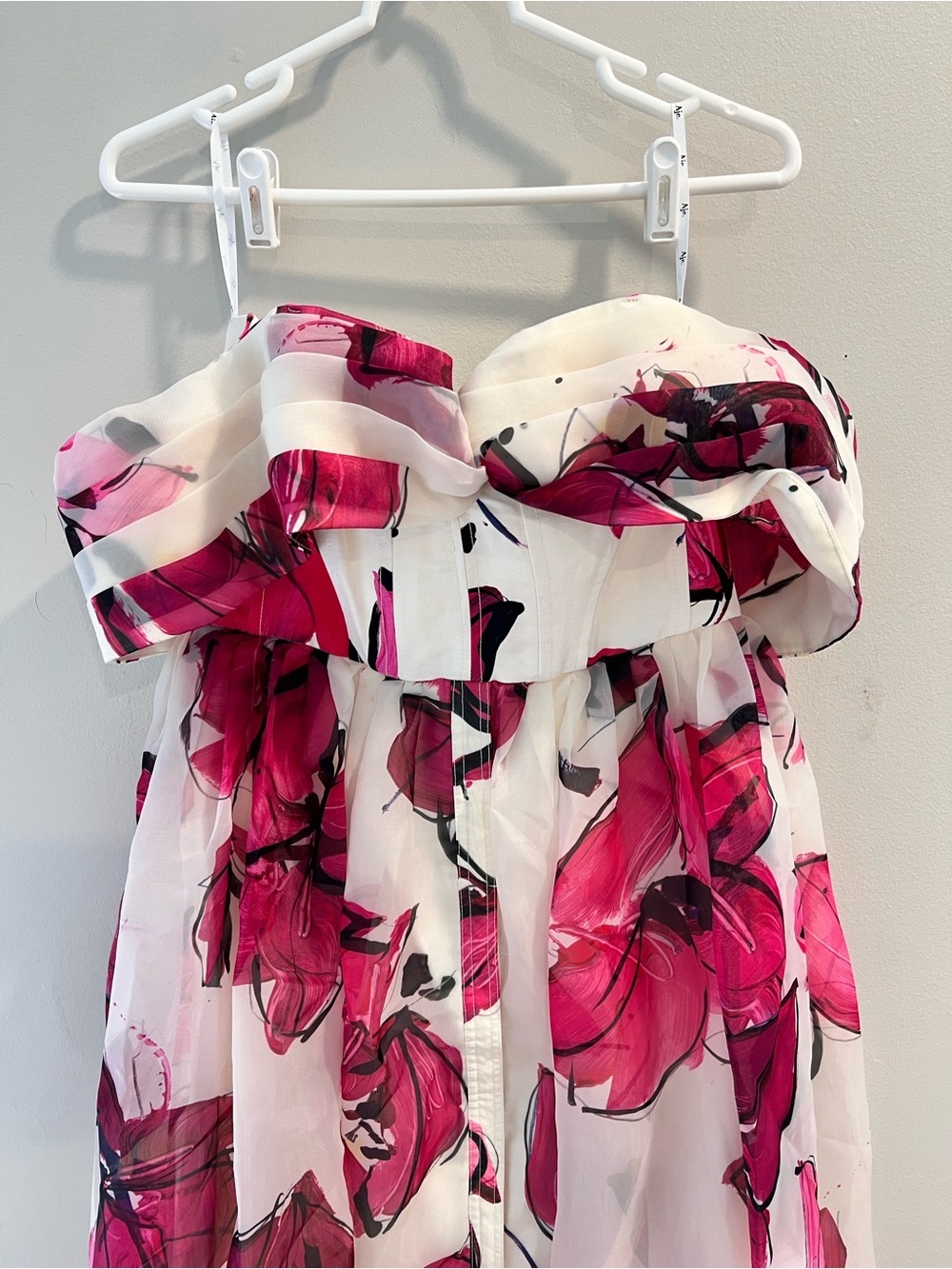NWT Aje Cordelia Corsetted Maxi Dress In Falling Florals Pink Size 12 - Picture 5 of 11